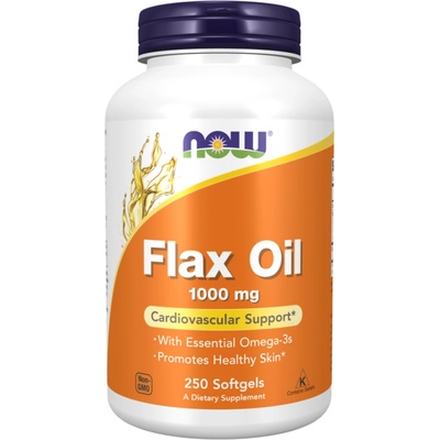 Now Foods Flax oil Lněný olej 1000 mg 250 softgelových kapsúl