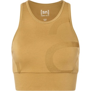 super. natural Дамски спортен сутиен super. natural Women's Capital Logo LF Top Sports bra - Sahara / Dried Tobacco (114-3791-0214)