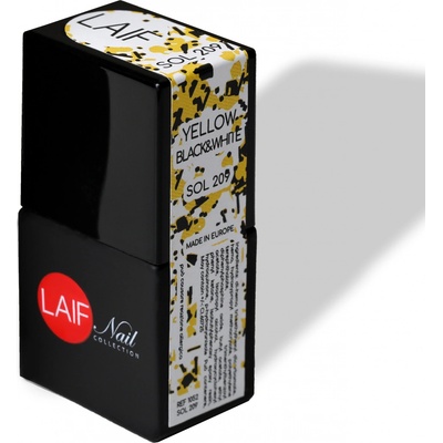 Laif Gel lak třpytivý SOL 209 Yellow black and white 10 ml
