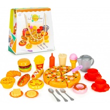 MULTISTORE Fast food pizza hranolky hotdog sada hračiek pre deti so suchým zipsom