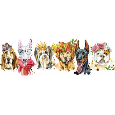 Dimex KI180-110 Fototapeta do kuchyně Dogs rozměry 180 x 60 cm