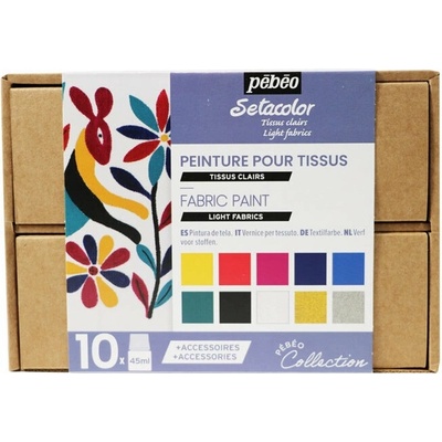 Pebeo na svetlý textil Setacolor Opaque 10 x 45 ml