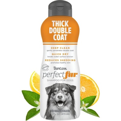 Tropiclean PerfectFur Thick Double Coat Shed Reducing Dog Shampoo Шампоан за кучета с гъста, двойна козина 473ml