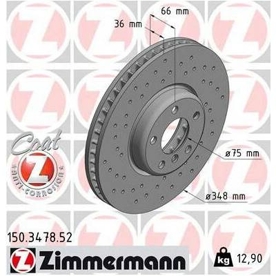 ZIMMERMANN Brzdový kotúč 150347852
