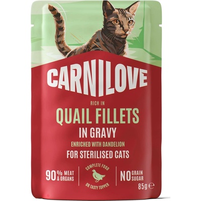 Carnilove Cat Pouch Gravy Quail+Dandelion Steril. 85 g