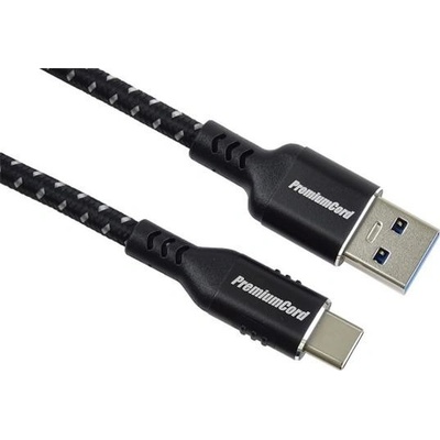 PremiumCord ku31cx3 USB-C - USB 3.0 A (USB 3.2 generation 1, 3A, 5Gbit/s) bavlněný oplet a hliníkové konektory, 3m