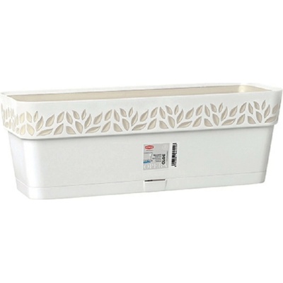 Stefanplast Samozavlažovací kvetináč OPERA CLOE, biela, 50 x 18 x 17 cm