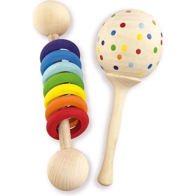Ulanik Dřevěná sada chrastítek "My Rainbow"