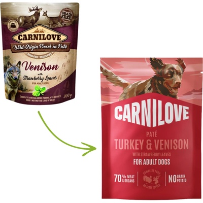 Carnilove Dog Paté Turkey&Venison+Strawbery 300 g