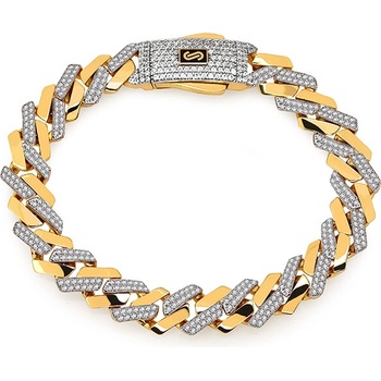 iZlato Forever Monaco Chain bracelet Edge Alternate Pavé lock 9,5 mm IZ30228NUSA