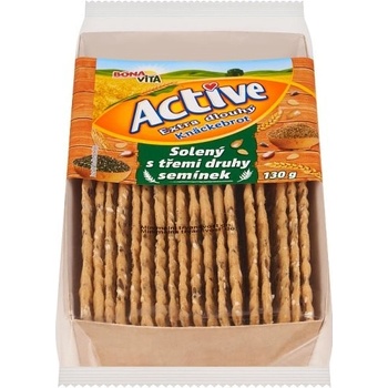 Bona Vita Active Extra dlhý solený knäckebrot s tromi druhmi semienok 130 g