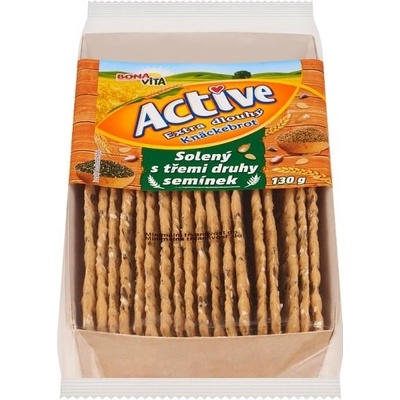 Bona Vita Active Extra dlhý solený knäckebrot s tromi druhmi semienok 130 g