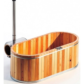 Image 1 of SPA Zone Дървено джакузи с външна печка - 2 места, Ø180 см, OSMO покритие (2 местно Н 70-180-75 - 25 kW)