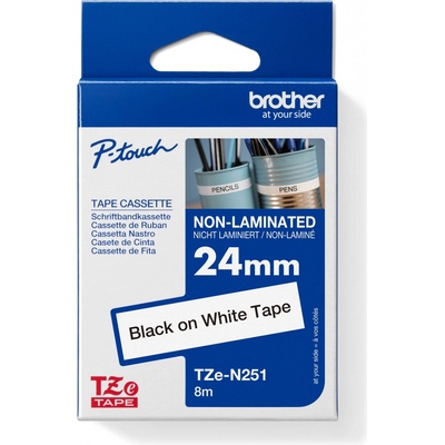 Brother TZE-N251, bílá/černá, 24mm TZEN251