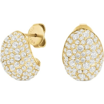 Rosefield Elegantné pozlátené náušnice s kryštálmi Mini Pavé JEMPG-J1223