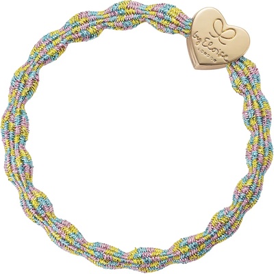By Eloise London Metallic Gold Heart Ластик за коса за жени цвят Candy