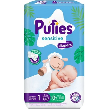 pufies Бебешки пелени Pufies Sensitive размер 1 - 43 броя