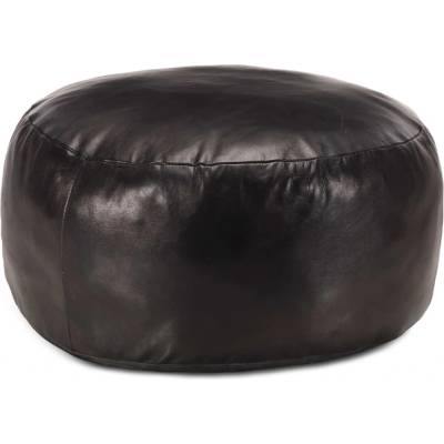 Petromila Sedací puf černý 60 x 30 cm pravá kozí kůže