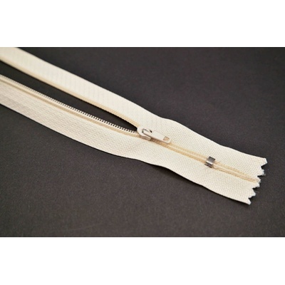 Nedeliteľný jemný plastový špirálový zips (veľkosť číslo 3) rôzne farby - dĺžka 12 cm - 60 cm 18 cm Krémová