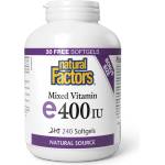 Natural Factors Витамин Е 400 IU (токофероли микс) - Антиоксидантна защита, 240 софтгел капсули Natural Factors (8142 NF)