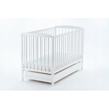 Drewex postýlka se šuplíkem a bariérkou Lulaya Delux 120x60 cm bílá