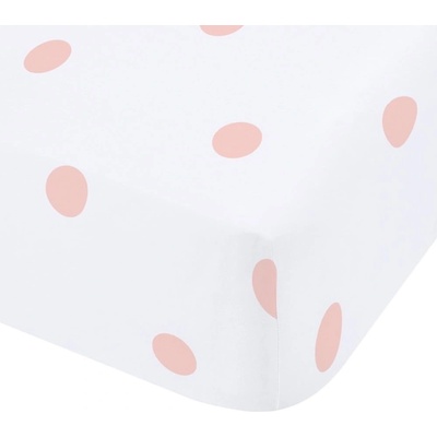 Catherine Lansfield Бялo-розов еластичен фланелен чаршаф 135x190 cm Polka Dot - Catherine Lansfield (BD/59102/W/DFD/PK)
