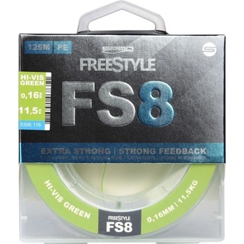 SPRO Šnúra FreeStyle FS8 Braid Hi-Vis Green 125 m 0,1 mm