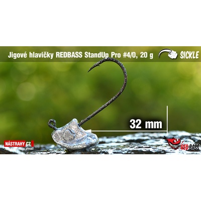 NASTRAHY.cz Neváznoucí jigová hlavička REDBASS StandUp Pro Sickle #4/0 36 mm 20 g 5 ks