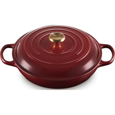 Le Creuset 21180309494441 Hrnec Gourmet Signature nízký 30 cm červený burgund