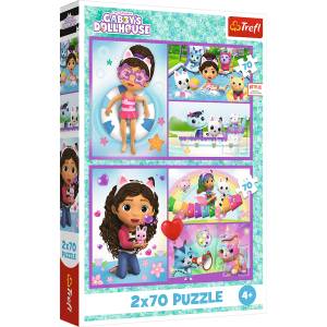Trefl - Puzzle 2x70 Play with Gabby - 40 - 99 piese
