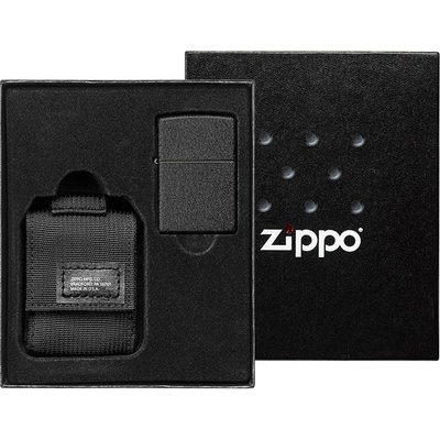 Zippo sada černé Taktické pouzdro a černá Crackle 30058 – Zboží Mobilmania