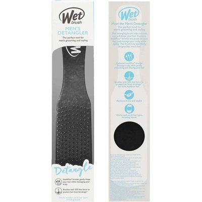 Wet Brush Men's Detangler kefa na vlasy Black Leather
