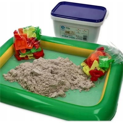 Adam Toys Kinetický písek přírodní 3kg + formičky + pískoviště