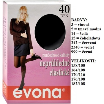 Evona Punčochové kalhoty MAGDA zimní 999 ČERNÁ