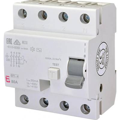 ETI EFI-4 80A/30mA/4p/AC 002062145