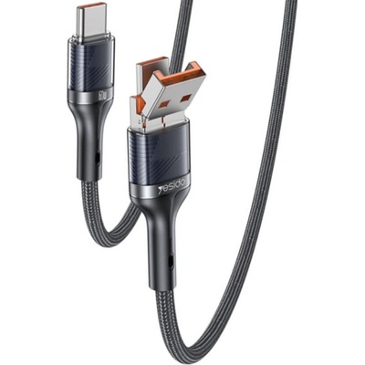 Yesido CA165C 2v1 opletený nabíjecí a datový USB-C USB-A na USB-C 2m černý