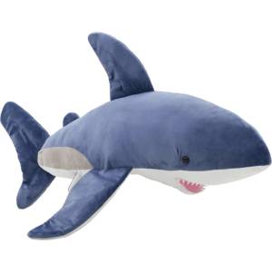 vidaXL Плюшена играчка Бяла акула, синьо-бяла (80227)