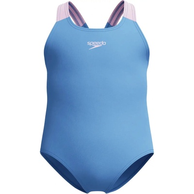 Speedo Infant Girls Medalist Solid Swimsuit periwinkle blue