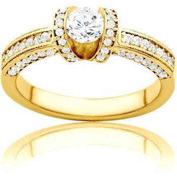 SAVICKI Годежен пръстен със страничен камък: бяло злато. диаманти