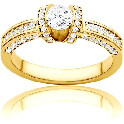 SAVICKI Годежен пръстен със страничен камък: бяло злато. диаманти