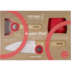 Opinel Детски комплект за готвене LE PETIT CHEF, комплект от 3 бр. , червен, Opinel (OPIA0107631)