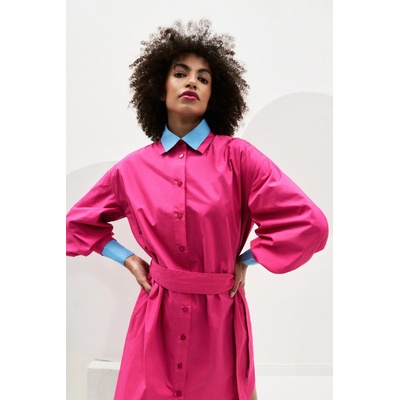 Moodo Розова дамска рокля с риза Moodo Moodo | Rozov | ЖЕНИ | XS