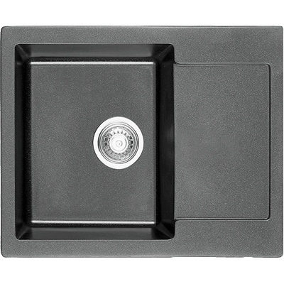 Inter Ceramic Кухненска мивка ICGS 8220GRAY, Inter Ceramic, гранит, с плот, със сифон, 62x50см (8220GRAY)