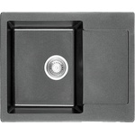 Inter Ceramic Кухненска мивка ICGS 8220GRAY, Inter Ceramic, гранит, с плот, със сифон, 62x50см (8220GRAY) Мивка за вграждане