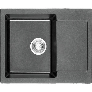 Inter Ceramic Кухненска мивка ICGS 8220GRAY, Inter Ceramic, гранит, с плот, със сифон, 62x50см (8220GRAY) Мивка за вграждане