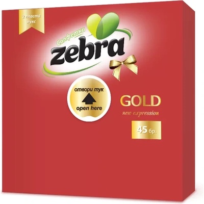 Зебра Лукс Салфетки 45бр - Червени (59)