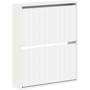 vidaXL Стенно шкафче за обувки ZWOLLE 71 x 17 x 86 см Бяло (896415)