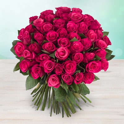 Rozvoz květin: Růžové čerstvé růže - 50cm - cena za 1ks - Mladá Boleslav