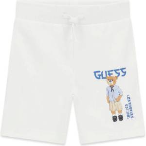 Guess Къси спортни панталони за мини момче в бял цвят с мече Guess