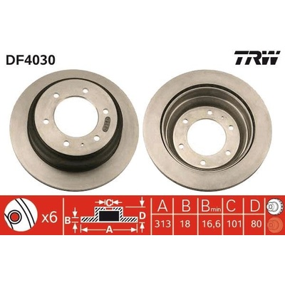 Brzdový kotúč (cena za 1ks) TRW DF4030
